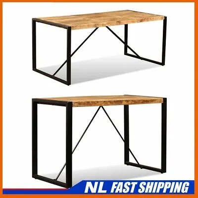 £177.66 • Buy Solid Rough Mango Wood Dining Table Home Kitchen Furniture 120cm/180cm