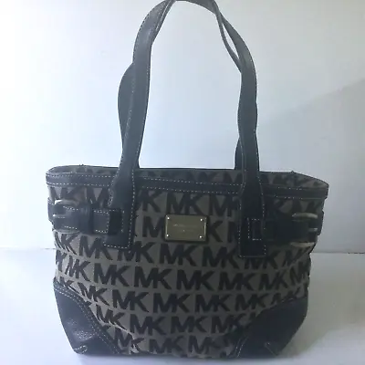 Women's Michael Kors Purse Black Mocha Tote Millbrook Large Handbag • $59