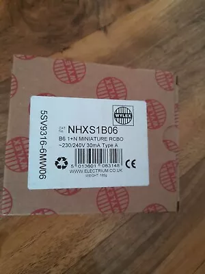 £17 • Buy Wylex 6Amp Miniature RCBO Single Module Type B (NHXS1B6)