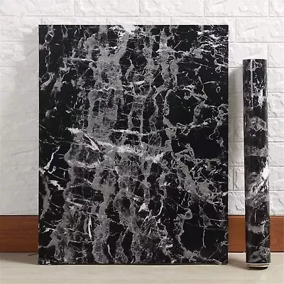 Black Marble Contact Paper Peel And Stick Wallpaper Self Adhesive Countertop • $11.69