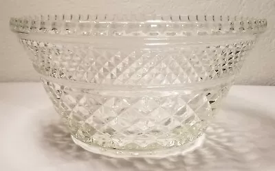 Vintage American Brilliant Heavy Lead Crystal Salad Bowl 9.5 Inch Diameter • $19.95