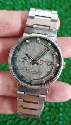 $195 • Buy Nice Vintage Mido Commander 8679 Gray Dial Chronometer Automatic Swiss Watch