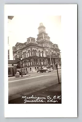 Zanesville OH-Ohio RPPC Muskingum County Court House Vintage C1940 Postcard • $8.99