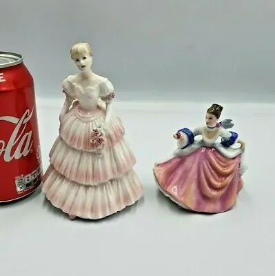 Royal Doulton Miniature  Rebecca  & Coalport  Queen Charlotte & Ball  Figurines • £42