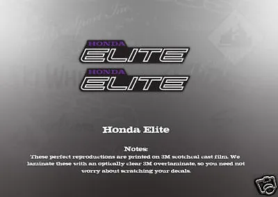 Vintage Honda Elite Decals Graphics Like Nos • $12.99