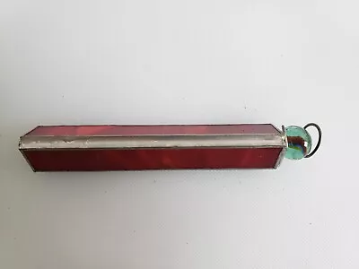 Vintage Handmade Stained Glass Small Kaleidoscope Red Glass Spinning Marble 4.5  • $25