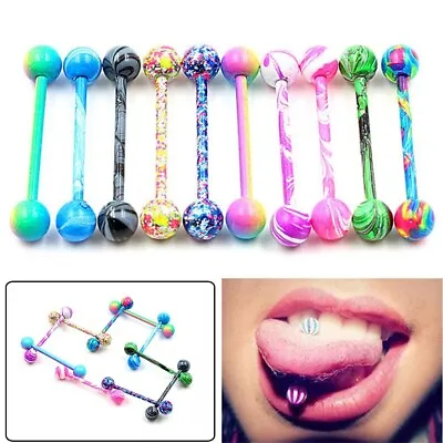 $8.99 • Buy Set Of 20 Stainless Steel Ball Barbell Tongue Rings Nipple Piercing Body Jewelry
