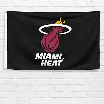 For Miami Heat Fans 3x5 Ft Flag NBA Basketball Man Cave Banner • $13.99