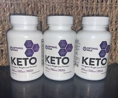 3 Optimal Max Keto Diet Pills Weight Loss Fat Burner Appetite Control Supplement • $17.99