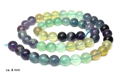 Rainbow Fluorite Colour Assorted Balls Beads For Mala Chain + • £14.15