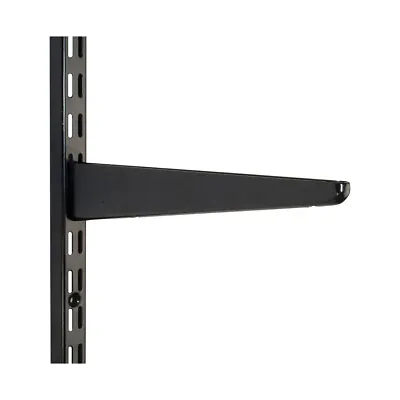 Twin Slot Shelving BLACK Uprights Brackets Adjustable Strong Rack Wall Shelf • £5.06