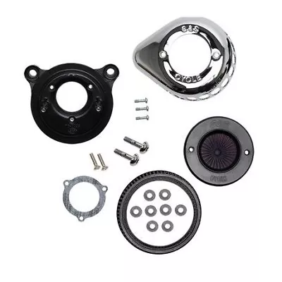 S&S Stealth Air Stinger Teardrop Air Cleaner Kit Chrome 170-0719A • $359.96