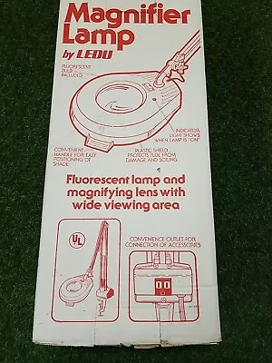 Ledu Magnifier Lamp Swing Arm Magnifying White W/ Table Clamp Tested Working NIB • $145