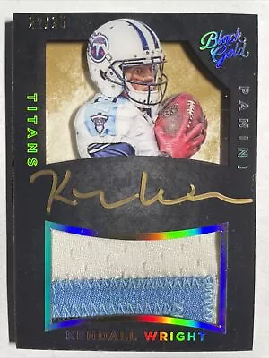 2015 Panini Black Gold KENDALL WRIGHT Game Used 3 Color Patch Auto Gold 22/25 • $19.99