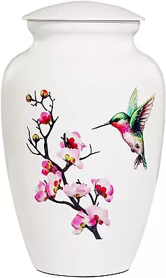 Hummingbird Cremation Urn For Adult Ashes White Funeral Urn Large Decorative U • $109.98