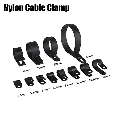 £1.55 • Buy Nylon Black Plastic P Clip Pclip Clamp Hose Cable Holder Conduit Tidy Fastener