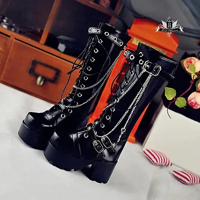 1/4 BJD Leather Shoes MSD Dollfie DREAM Cross PUNK Boots EID LUTS AOD DOD MID DZ • $15.19