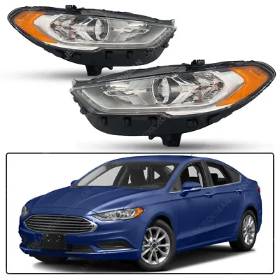 $324 • Buy Pair Of Headlights For 2017-20 Ford Fusion Auto Projector Head Lamps Left+Right