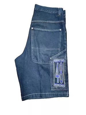 Vintage Y2K 48 Hours Short Jeans Baggy Skater Wideleg Size 36 JNCO Style   • $67.44