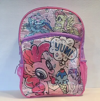 My Little Pony Purple Pink Sequin Bag School 16” Backpack Graphic Standard • $19.95
