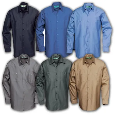 Work Shirts Industrial Uniform Mechanic 2 Pockets Long Sleeve REED 100% Cotton • $27.08