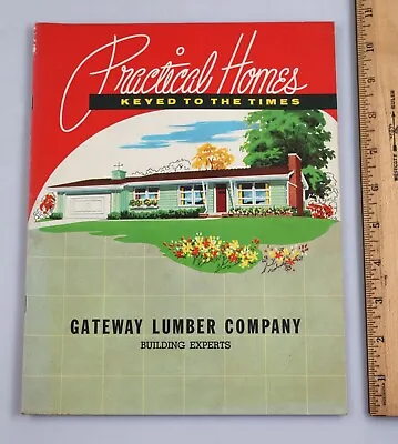 Vintage 1955 Mid Century House Plans Practical Homes Gateway Lumber Co. • $39.99