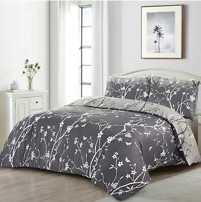 100% Egyptian Cotton Quilt Set Printed Duvet Cover Bedding Sets Double King Size • £19.99