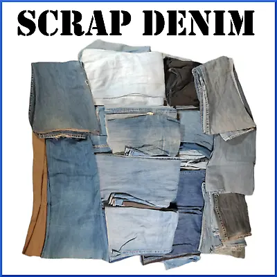 Scrap Levi Denim Fabric  Material / Cotton / 1 Kg / Upcycling / Craft / Sewing • £6.49