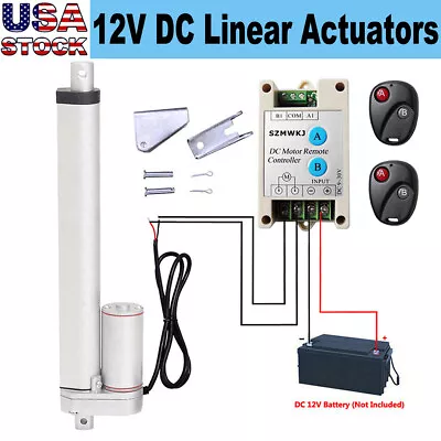 Heavy Duty 12V Linear Actuator +Motor Wireless Remote Controller +Mount Brackets • $49.99