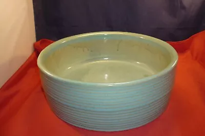 Zanesville Pottery Green Homespun Stoneage Style Ribbed Fruit Bowl-#4002 LG.MCM • $29.99