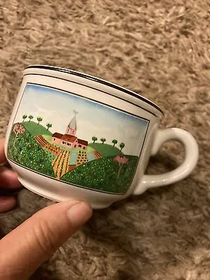 Villeroy & Boch Naif Laplau TEA MUG CUP Short Round Porcelain Duck Farm Orchard￼ • $11