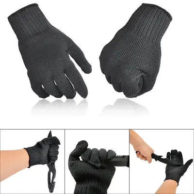 US Safety Cut Proof Stab Resistant Butcher Gloves Kitchen Level 5 Protection Hot • $7.95