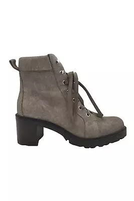 Vince Camuto Leather Lace-Up Ankle Boots Gaviana Silver • $39.94