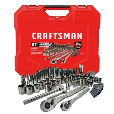 Craftsman CMMT82335Z1 (81-Pc) Gunmetal Chrome Mechanics Tool Set New • $75.92