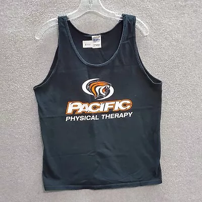 Pacific Tigers Men T-Shirt Medium Black Tank Top Team Logo Physical Therapy • $13.92