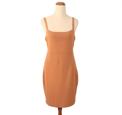 Tigerlily Womens Dress Size 12 Knit Slip Camel Pacha Mini Strappy Fitted Short • $59