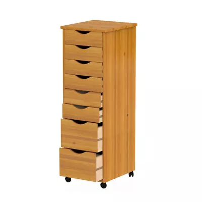 Original Roll Cart Solid Wood 6+2 Drawer Narrow Organizer Cabinet Dressers New • $114.53