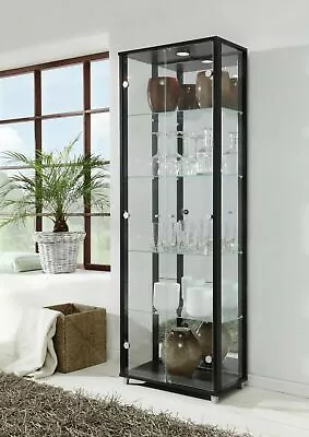 £229 • Buy Universe LED 2 Door Display Glass Cabinet- In Black, Silver, White & Beech