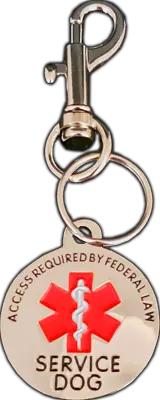 Service Dog Tag Medical Alert - ADA Access Required Chrome Tag • $12.95