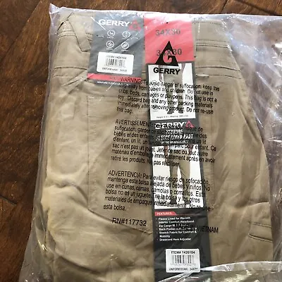 Gerry Men's Venture Fleece Lined Stretch Comfort Pant(Uniform Khaki34x30) • $36.99