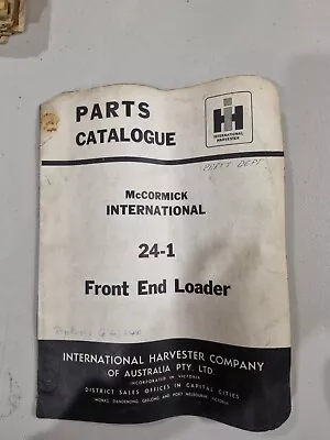 MCCORMICK INTERNATIONAL FRONT END LOADER  24-1  Parts Catalogue • $26