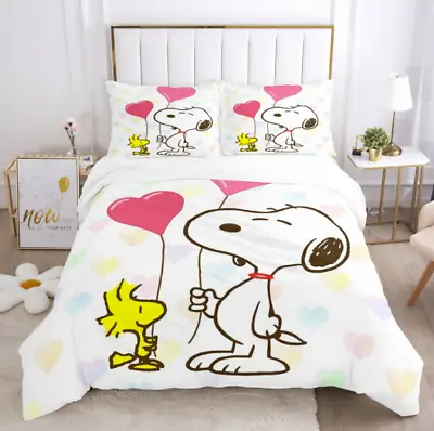 £31.44 • Buy Kids Snoopy 3D Bedding Set Duvet Cover Quilt Cover Pillowcase Single Double &1