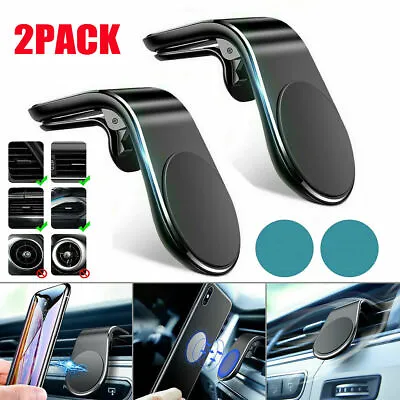 2PC Universal Magnetic Car Mount Cell Phone Stand Holder For IPhone Samsung GPS • $7.99