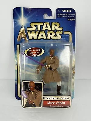 Hasbro Star Wars MACE WINDU Geonosian Rescue Attack Of The Clones #28 Figure • $9.99