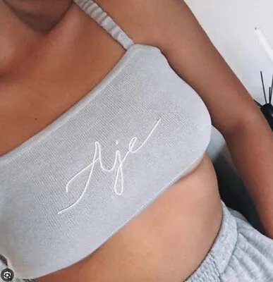 AJE Elle Bandeau Top In SIZE XS  Grey Preowned In Very Good Condition • $60