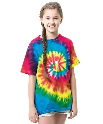 £11.49 • Buy Kids Tie Dye T Shirt Top Tee  Music Festival Hipster Indie Retro Unisex Tshirt