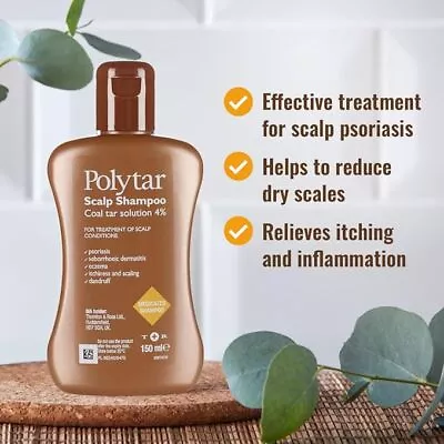 Polytar Shampoo 150ml - Coal Tar Scalp Cleanser Free &Fest Shipping (Pack Of 1) • £9.59