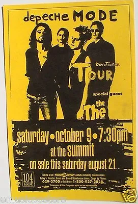DEPECHE MODE 1993  DEVOTION TOUR  HOUSTON CONCERT POSTER - New Wave Music • $32.69