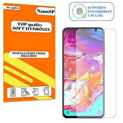 Screen Protector For Samsung Galaxy A70 Hydrogel Cover - Clear TPU FILM • £3.98