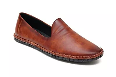 Mens Nagra Jutti Mojari Shoe Skid Resistant Loafer US Size 7-11 Tan Cushion Sole • £35.27